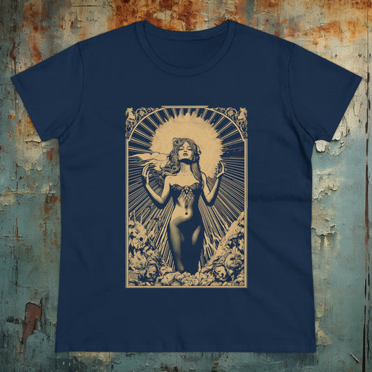 T-Shirt - Art Nouveau Beautiful Goddess Shirt - Ladies Cut T-shirt - 2 Colors Available from Crypto Zoo Tees