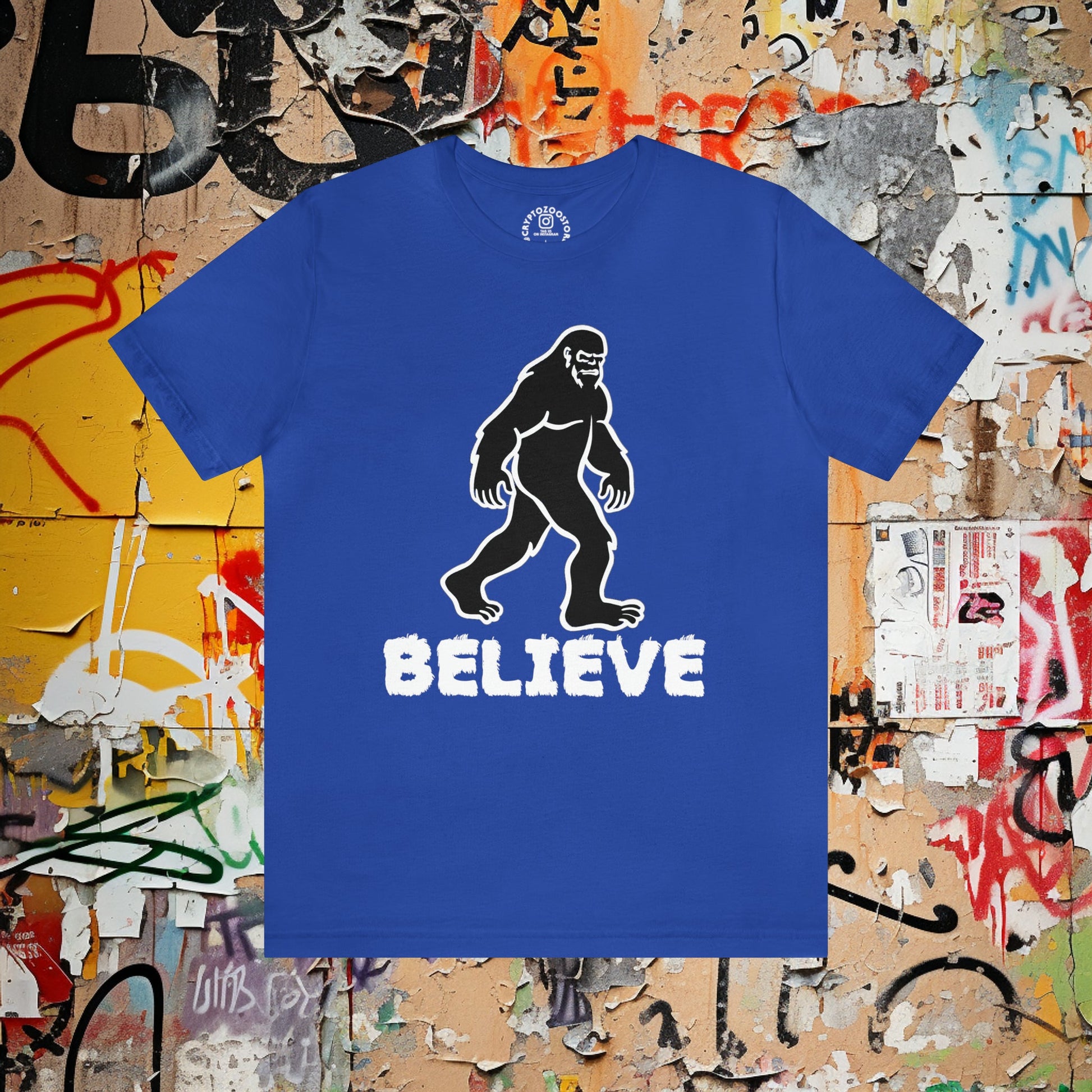 T-Shirt - Believe In Bigfoot Sasquatch T-shirt | Cryptid Advocacy Design | Seeker's Statement Apparel from Crypto Zoo Tees