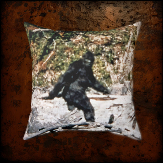 Home Decor - BIGFOOT DECORATIVE Pillow - Pillow Included - Sasquatch Yeti Cryptid Cryptozoology from Crypto Zoo Tees