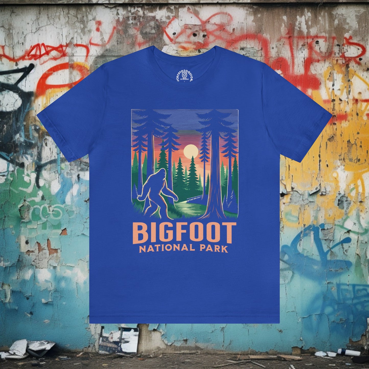 T-Shirt - Bigfoot National Park Shirt: Soft-Cotton T-shirt - Cryptid Sasquatch Tee from Crypto Zoo Tees