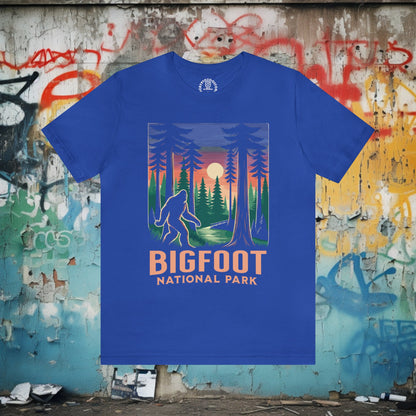 T-Shirt - Bigfoot National Park Shirt: Soft-Cotton T-shirt - Cryptid Sasquatch Tee from Crypto Zoo Tees