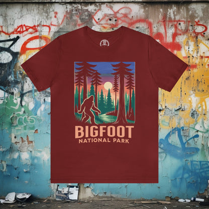 T-Shirt - Bigfoot National Park Shirt: Soft-Cotton T-shirt - Cryptid Sasquatch Tee from Crypto Zoo Tees