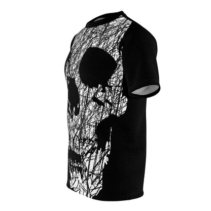 All Over Prints - LARGE DRIPPY SKULL Shirt - Soft Microfiber-Knit T-shirt - Punk Goth Tee from Crypto Zoo Tees