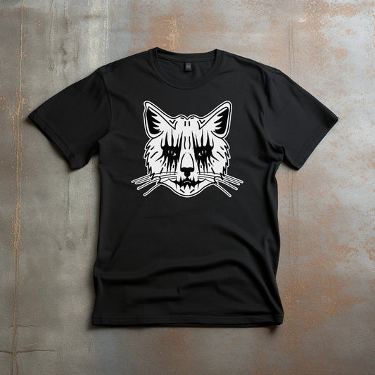 T-Shirt - Death Metal Cat T-shirt - Ladies Cut Tee - Punk Goth from Crypto Zoo Tees