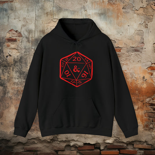 Hoodie - Dungeons and Dragons 20 Sided Dice Pullover Hoodie | Hooded Sweatshirt | Gamer Nerd Goth Outer Wear from Crypto Zoo Tees