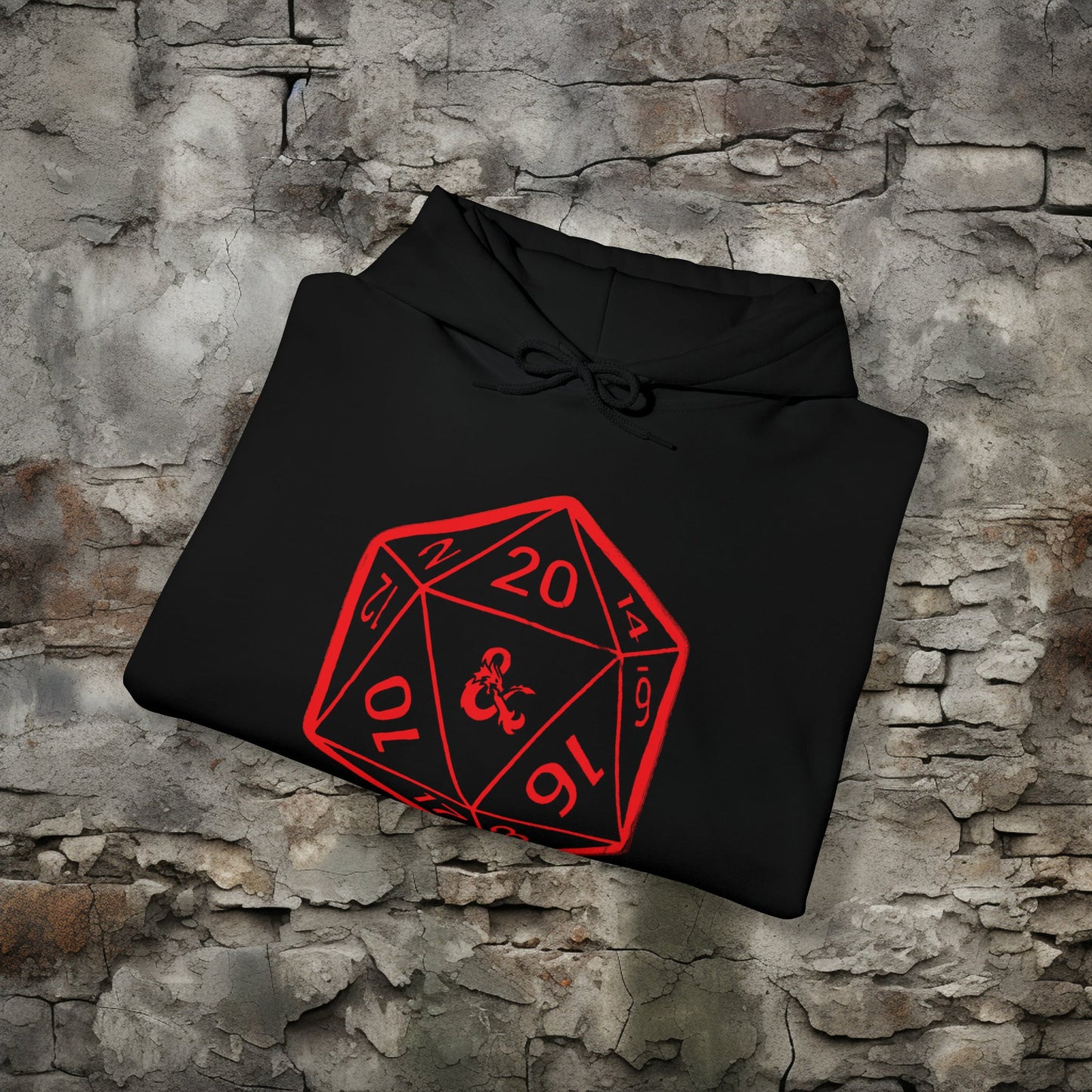 Hoodie - Dungeons and Dragons 20 Sided Dice Pullover Hoodie | Hooded Sweatshirt | Gamer Nerd Goth Outer Wear from Crypto Zoo Tees