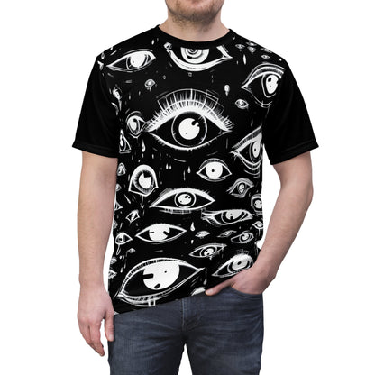 All Over Prints - EYES ALL OVER Shirt - Soft Microfiber-Knit T-shirt - Punk Goth Tee from Crypto Zoo Tees