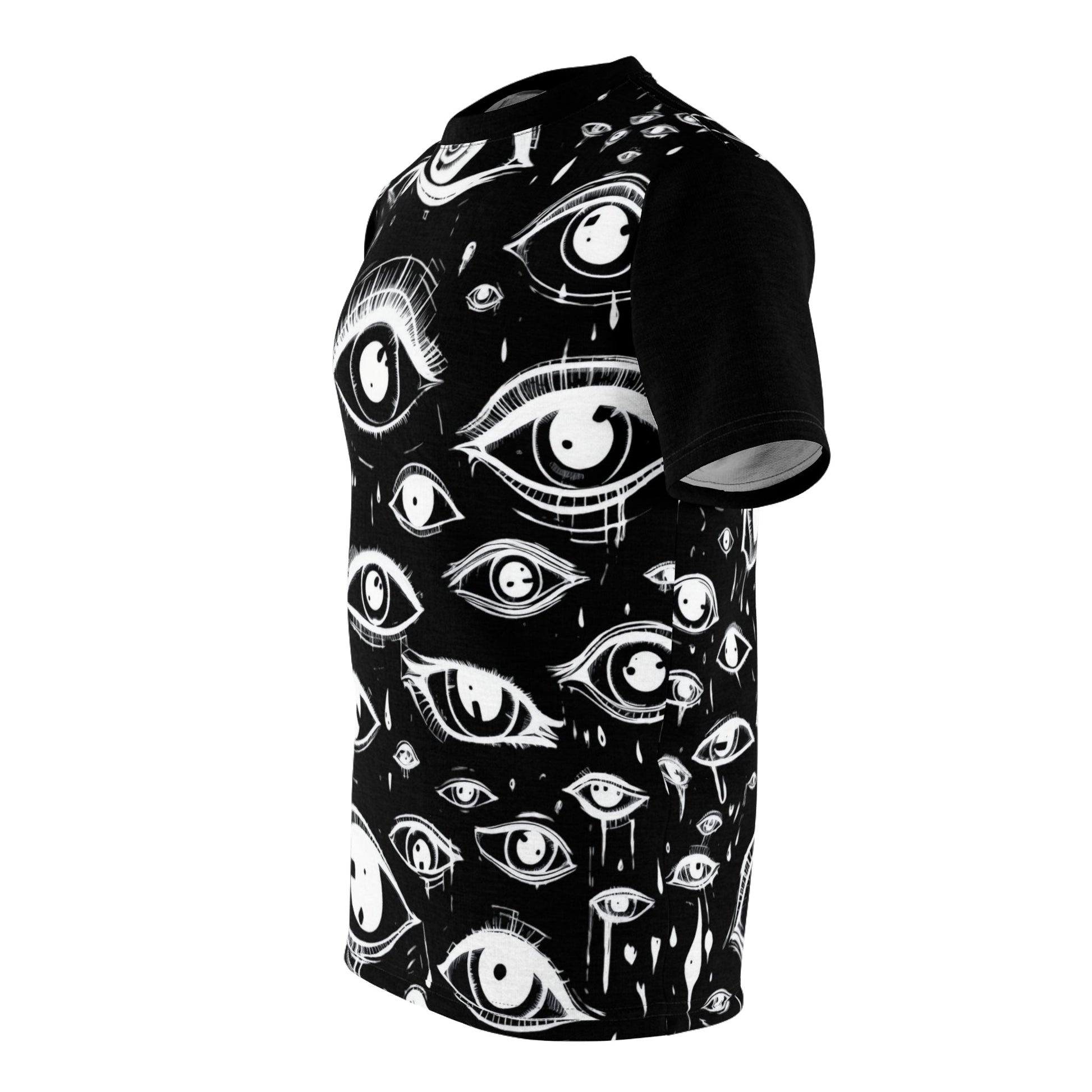 All Over Prints - EYES ALL OVER Shirt - Soft Microfiber-Knit T-shirt - Punk Goth Tee from Crypto Zoo Tees