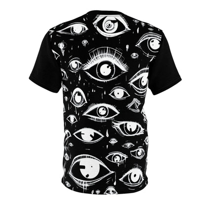 All Over Prints - EYES ALL OVER Shirt - Soft Microfiber-Knit T-shirt - Punk Goth Tee from Crypto Zoo Tees