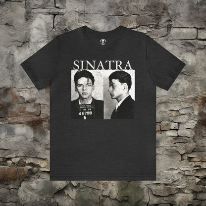 T-Shirt - Frank Sinatra Mugshot Soft Cotton T-Shirt - Punk Tee for Music Lovers from Crypto Zoo Tees