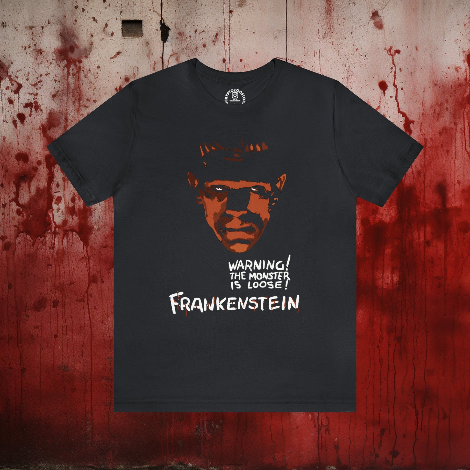 T-Shirt - Frankenstein The Monster is Loose Shirt: Soft Cotton T-shirt - Classic Horror Tee from Crypto Zoo Tees