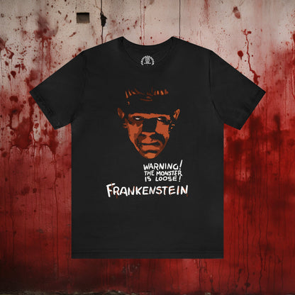 T-Shirt - Frankenstein The Monster is Loose Shirt: Soft Cotton T-shirt - Classic Horror Tee from Crypto Zoo Tees