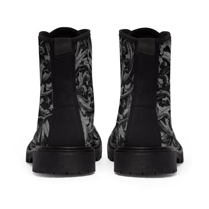 Shoes - Gothic Filigree Boots - Women's Canvas - Punk - BOOTS AND SHOES from Crypto Zoo Tees