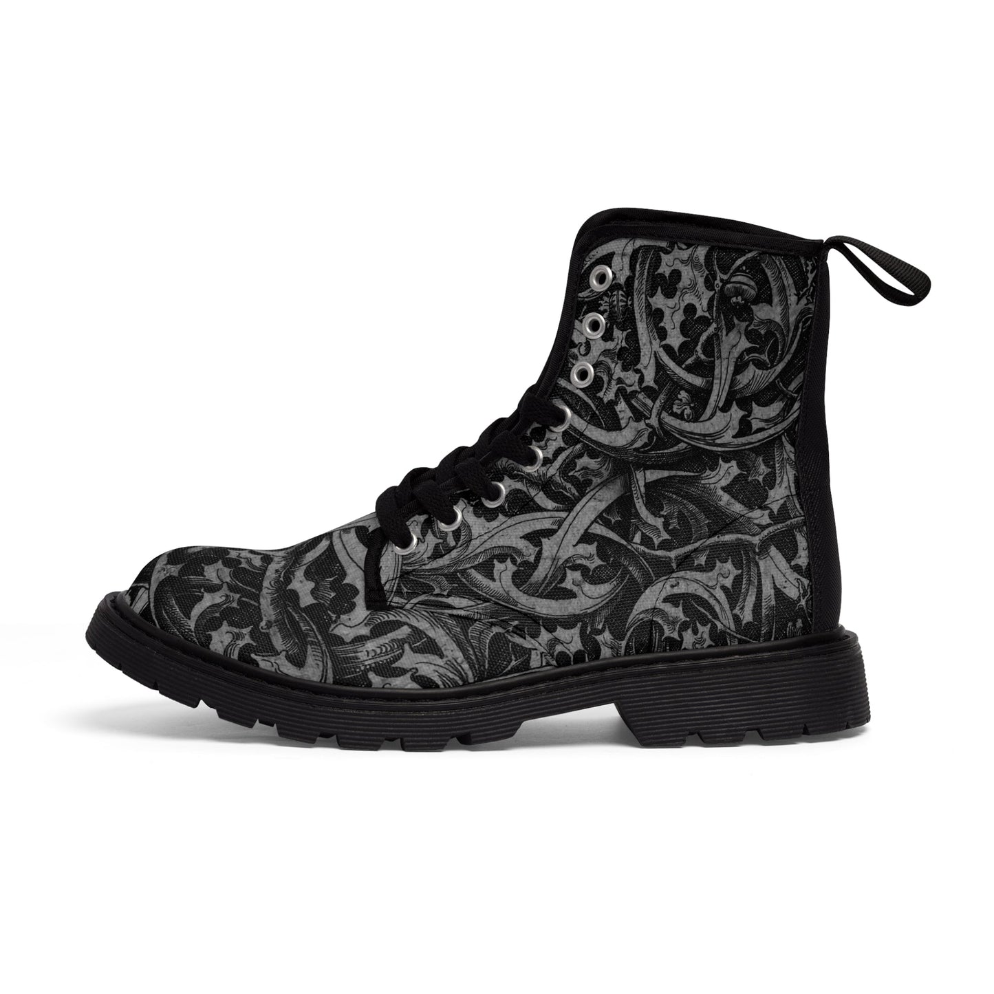 Shoes - Gothic Filigree Boots - Women's Canvas - Punk - BOOTS AND SHOES from Crypto Zoo Tees