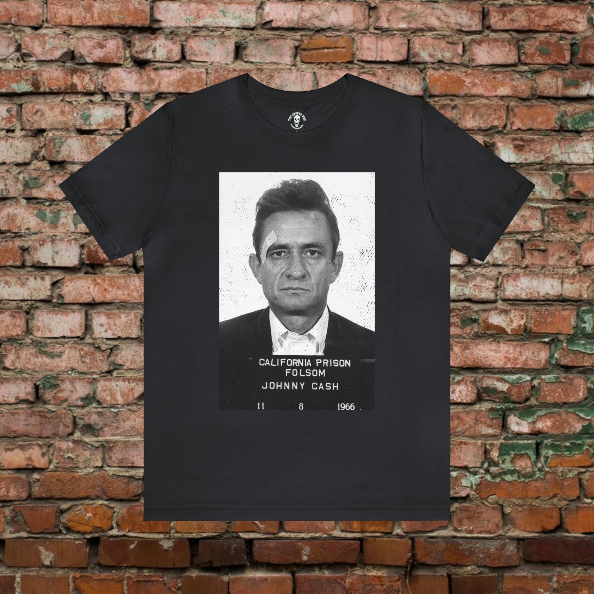 T-Shirt - Johnny Cash Folsom Prison Mugshot Shirt | Soft Cotton T-shirt | Punk Rockabilly Tee from Crypto Zoo Tees