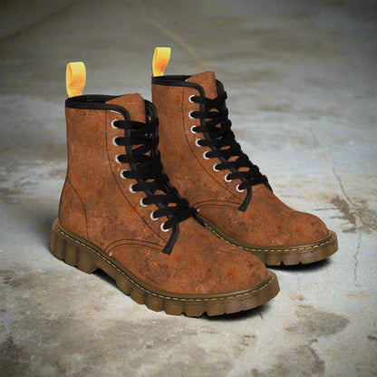 Shoes - Men's Rust Boots - Canvas with Rubber Sole - Punk Goth Metal - BOOTS AND SHOES from Crypto Zoo Tees