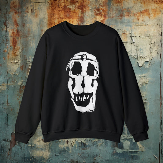 Sweatshirt - Salvador Dali Skull Crewneck Sweatshirt - Surrealist Goth Artist Unisex Design from Crypto Zoo Tees