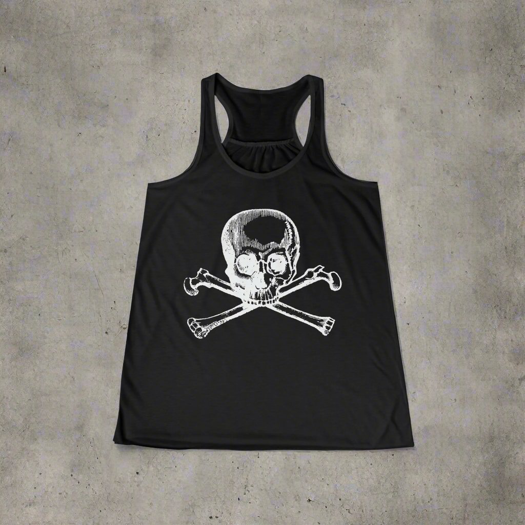 Tank Top - Skull & Crossbone Pirate Flag Jolly Rogers Tank Top - Racerback - Punk Goth Horror Tee from Crypto Zoo Tees