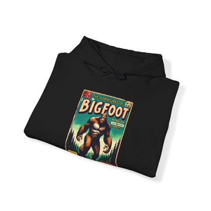 Hoodie - The Adventures of Bigfoot Comic Book Cover Hoodie | Sasquatch Pullover Hooded Sweatshirt from Crypto Zoo Tees