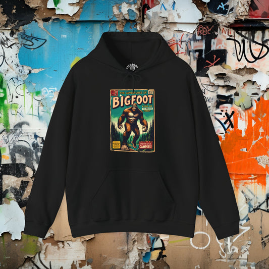 Hoodie - The Adventures of Bigfoot Comic Book Cover Hoodie | Sasquatch Pullover Hooded Sweatshirt from Crypto Zoo Tees