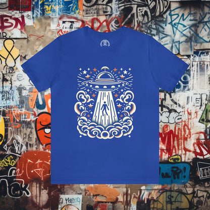 T-Shirt - UFO Alien Abduction American Traditional Shirt - Soft Cotton T-Shirt - Paranormal Tee from Crypto Zoo Tees