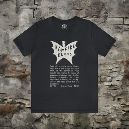 T-Shirt - Vampire Blood Comic Book Ad Shirt: Soft-Cotton T-shirt - Punk Goth Tee from Crypto Zoo Tees