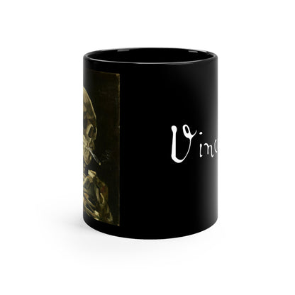 Mug - VAN GOGH - Skeleton Smoking - 11oz Black Mug from Crypto Zoo Tees