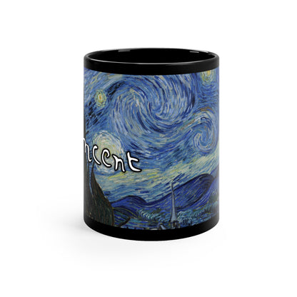 Mug - Vincent Van Gogh Mug - 11oz Black Mug - Artist - Starry Night from Crypto Zoo Tees