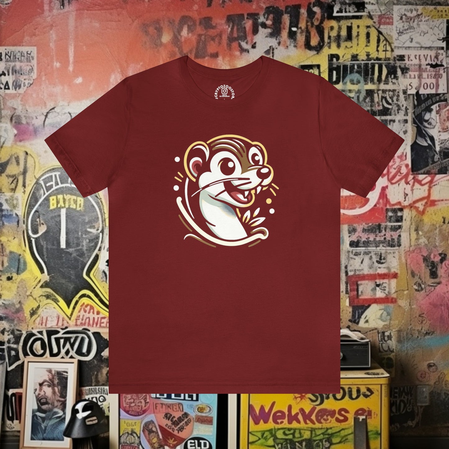 T-Shirt - Weasel Old School American Traditional Shirt - Soft Cotton T-Shirt - Tattoo Tee< from Crypto Zoo Tees