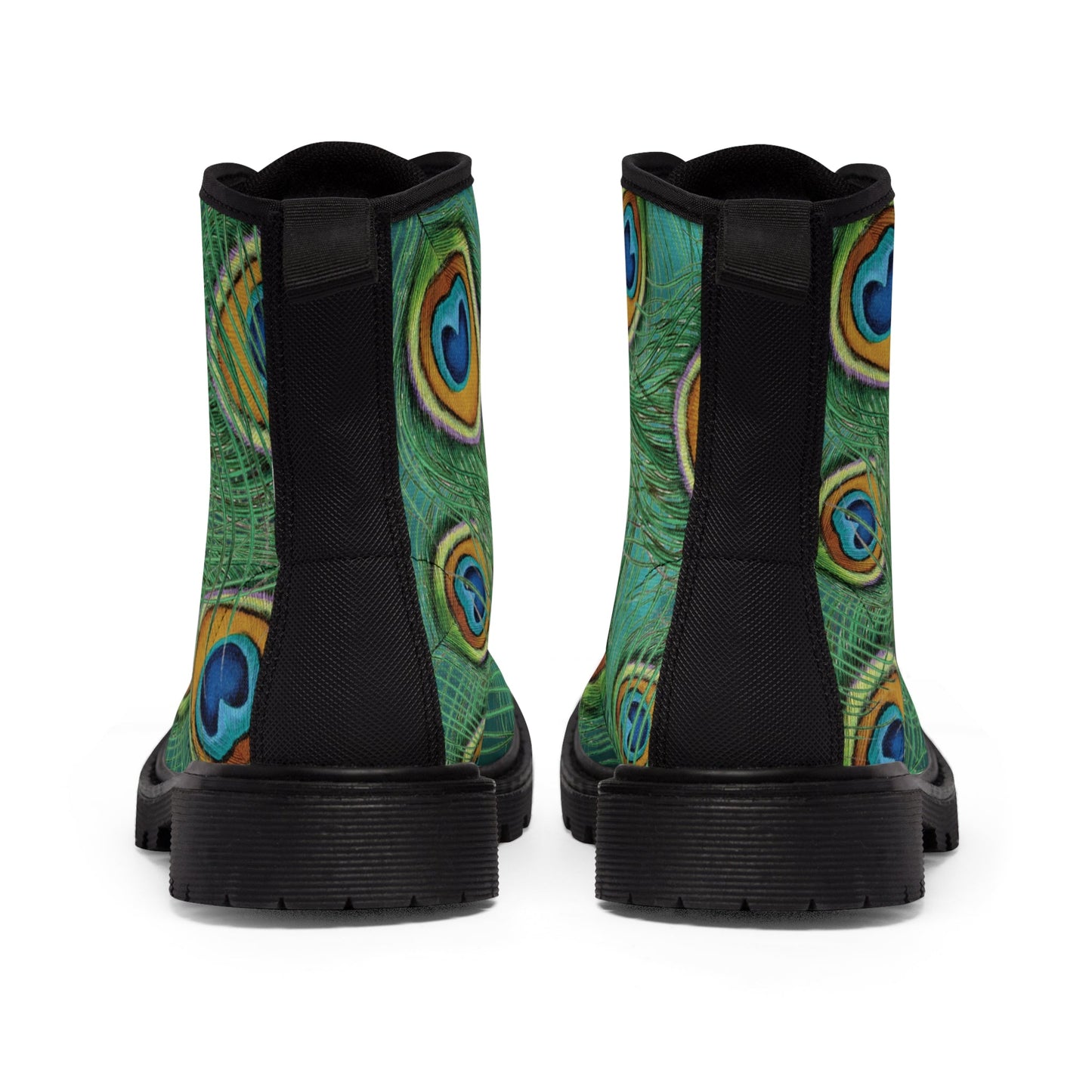 Shoes - WOMEN'S "CHRIS" Peacock Boot - Canvas Boots with Rubber Soul - PUNKER WEAR - GOTH from Crypto Zoo Tees