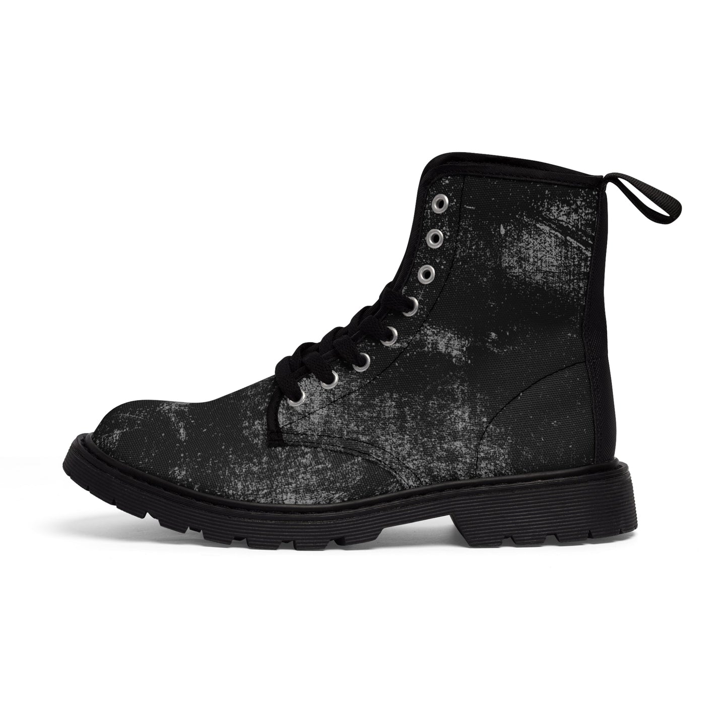 Shoes - Women's Distressed Gothic Grunge - Canvas Combat Boots - BOOTS AND SHOES from Crypto Zoo Tees