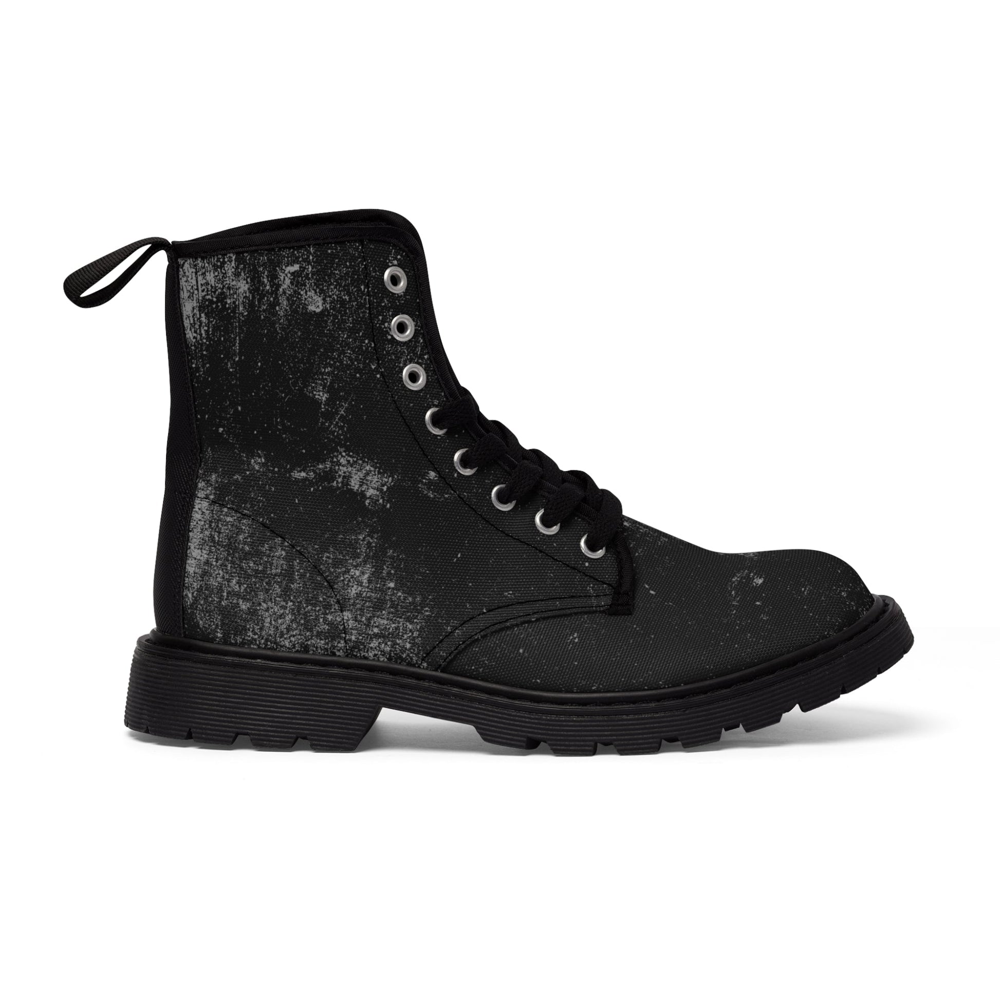 Shoes - Women's Distressed Gothic Grunge - Canvas Combat Boots - BOOTS AND SHOES from Crypto Zoo Tees