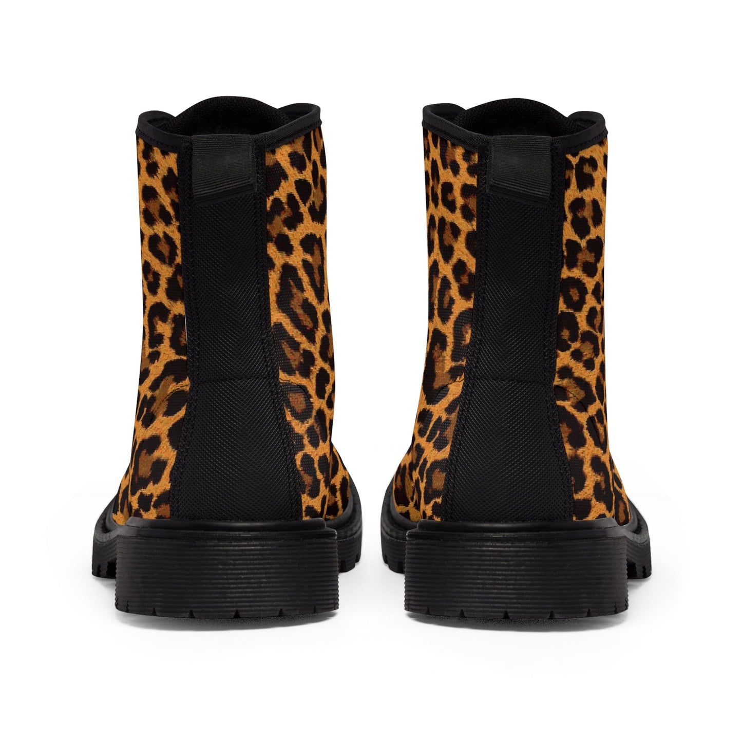 Shoes - Women's Leopard Canvas Boots: Punk, Goth, Metal Styles - Rubber Sole Footwear from Crypto Zoo Tees