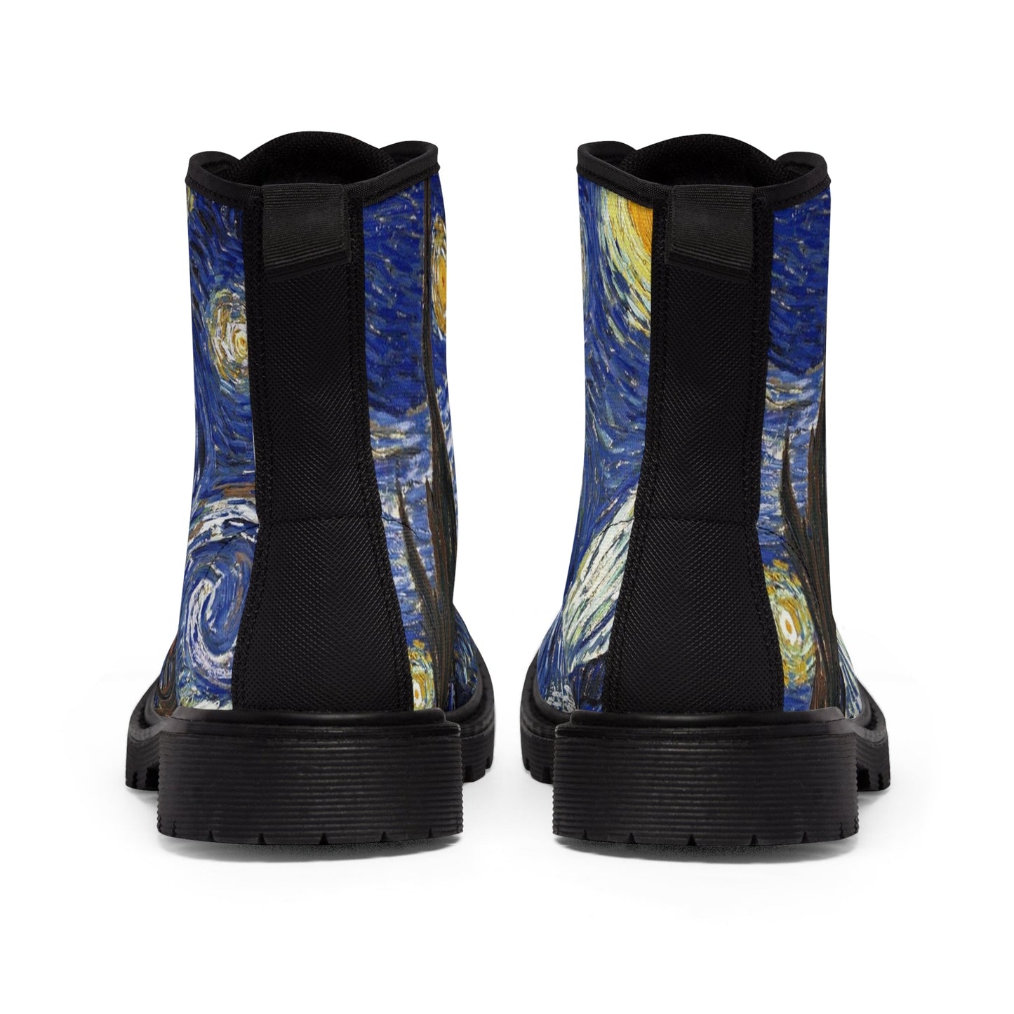 Shoes - Women's Van Gogh Boot - Women's Canvas - Starry Night - Blue Footwear from Crypto Zoo Tees