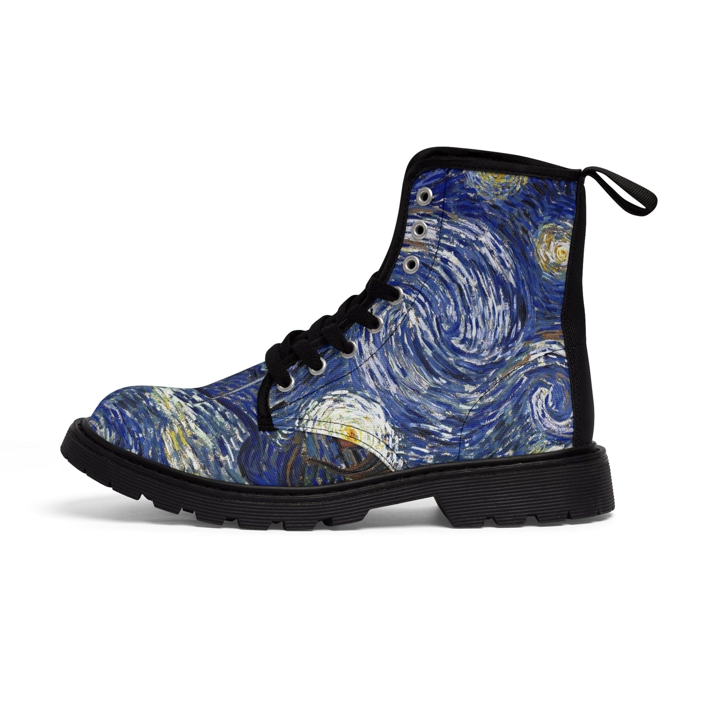 Shoes - Women's Van Gogh Boot - Women's Canvas - Starry Night - Blue Footwear from Crypto Zoo Tees